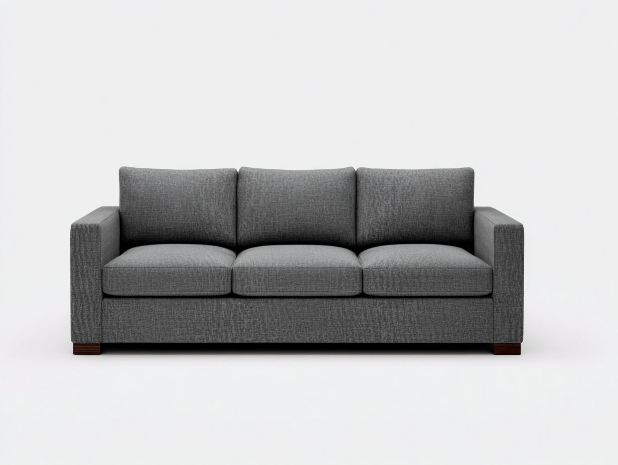 Gerades Sofa mit Stoffbezug 220 x 90 x 85 cm - Dunkelgrau