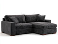 Ecksofa mit Cordbezug 245x165x85 cm - Dunkelgrau - Breite Relaxfläche im modernen Stil