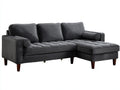 Ecksofa aus Cordstoff 260 x 160 x 85 cm - Anthrazit - Modernes Polsterdesign mit Chaiselongue für das Wohnzimmer