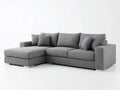 Ecksofa mit Webstoffbezug 280x180x88 cm - Grau und Silberfarben - Großzügige Relaxfläche im modernen Stil