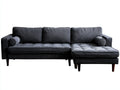 Ecksofa aus Cordstoff 280 x 170 x 85 cm - Anthrazit - Modernes Polsterdesign mit Chaiselongue für das Wohnzimmer