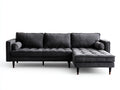 Ecksofa Cordstoff 260x160x82 cm - Dunkelgrau - Modernes Wohnzimmersofa mit Liegefläche für Wohnzimmer