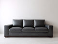 Gerades Sofa 3 Sitzer Lederoptik 220x88x78 cm - Dunkelgrau-Dunkelbraun - modernes Design mit breiten Armlehnen