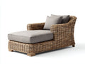 Sonnenliege aus Rattangeflecht 190 x 95 x 92 cm - Naturfarben und Beige - Breites Design für Garten und Terrasse