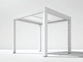 Pavillon aus Aluminium 300 x 300 x 250 cm - Weiß - Freistehendes Design mit Lamellendach für Garten und Terrasse