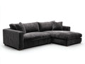 Ecksofa Cordstoff 280x170x78 cm - Dunkelgrau - Modernes Wohnzimmersofa mit Ottomane für Wohnzimmer