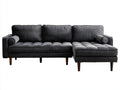 Ecksofa aus Cordstoff 275 x 165 x 85 cm - Anthrazit - Modernes Polsterdesign mit Chaiselongue für das Wohnzimmer