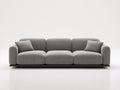 Gerades Sofa Stoff 230x95x78 cm - Grau-Schwarz - 3-Sitzer Wohnzimmersofa mit breiten Armlehnen für Wohnzimmer