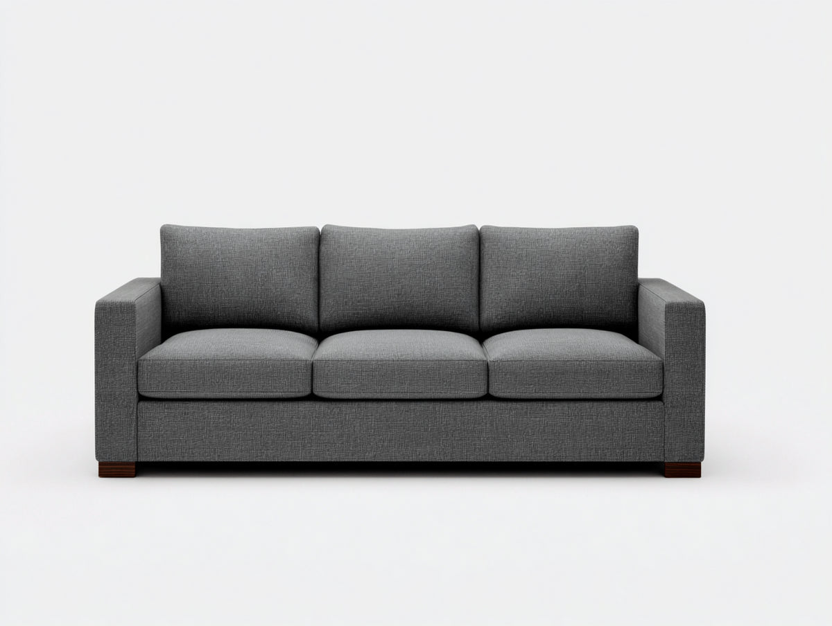 Gerades Sofa mit Stoffbezug 220 x 90 x 85 cm - Dunkelgrau - Modernes Dreisitzer Design für das Wohnzimmer