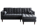 Ecksofa mit Cordbezug 235x155x85 cm - Dunkelgrau - Gepolsterte Relaxfläche im modernen Stil