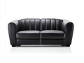 Gerades Sofa 2 Sitzer Lederoptik 180x85x76 cm - Schwarz - klassisches Design mit Steppnähten