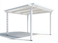 Pavillon Metall 300x300x250 cm - Weiß - Lamellendach für Garten und Terrasse