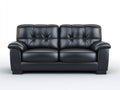 Gerades Sofa 2-Sitzer in Lederoptik 170x88x88 cm - Schwarz - mit gepolsterten Armlehnen und Stepplehne
